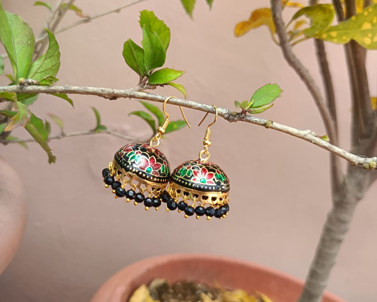 Big meenakari jhumka